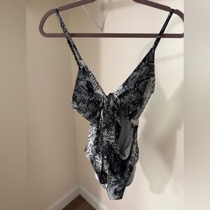 Aerie Monochrome Snakeskin One-Piece Swimsuit